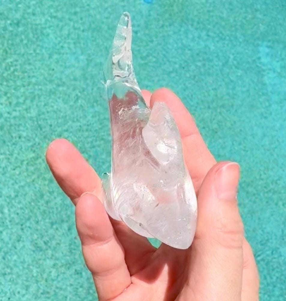 Clear Quartz Shark Carving