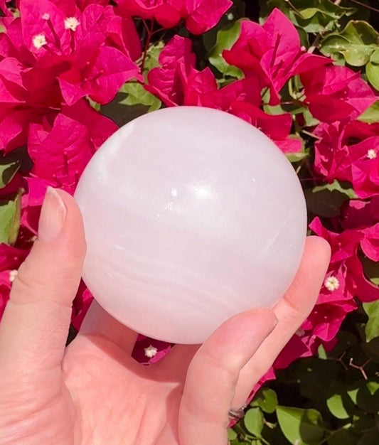 Large Pink Mangano Calcite Sphere Crystal Ball