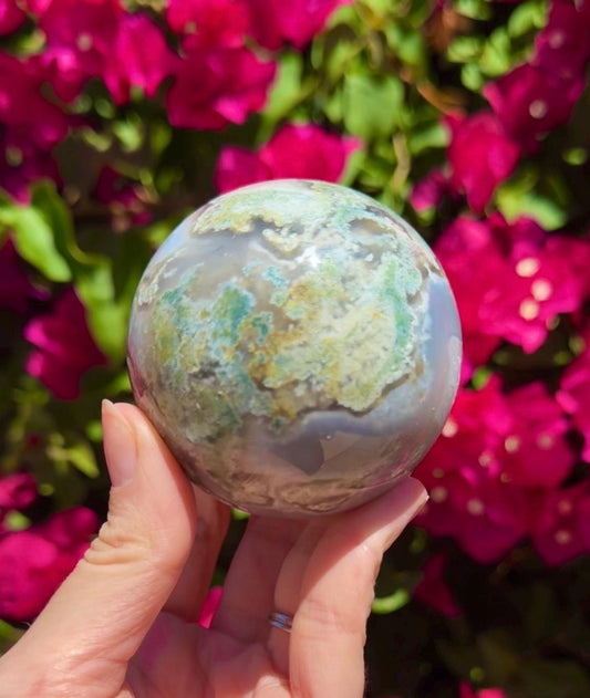 Moss Agate Sphere Crystal Ball