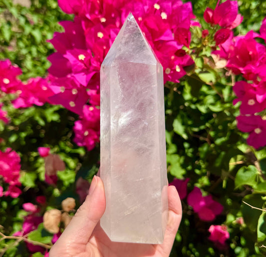 Tall Clear Quartz Tower 7”
