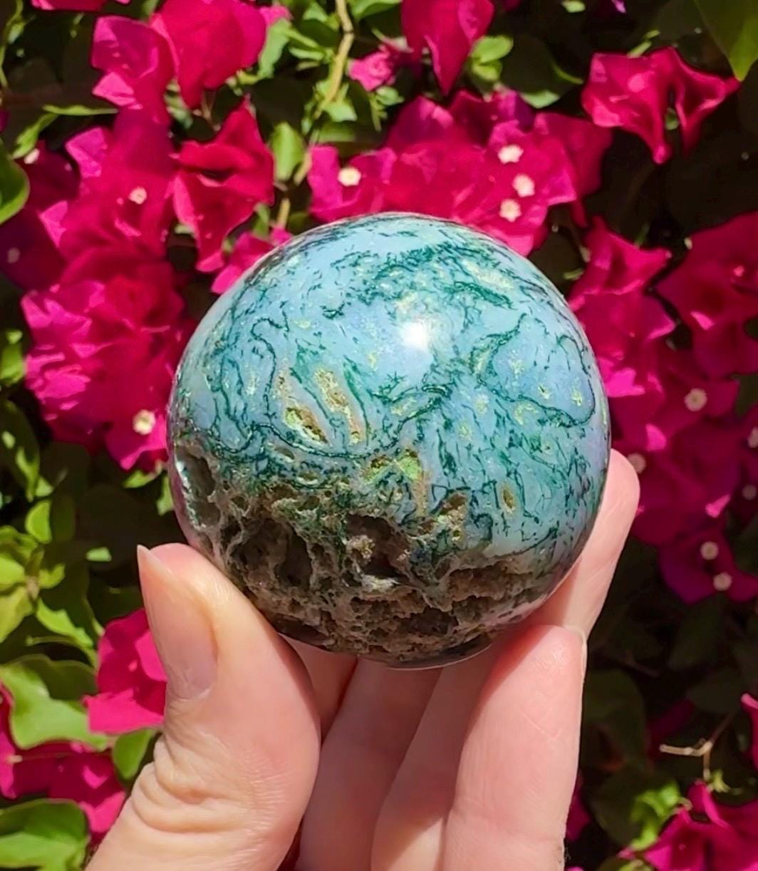 Moss Agate Sphere Crystal Ball