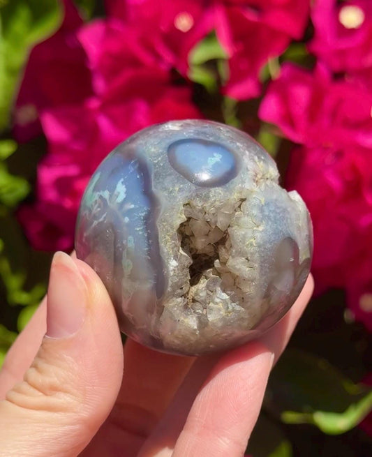 Druzy Moss Agate Sphere Crystal Ball