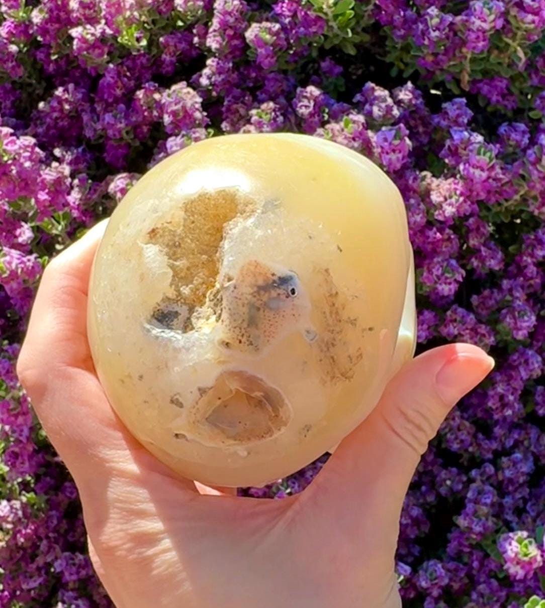 Druzy Agate Crystal Skull