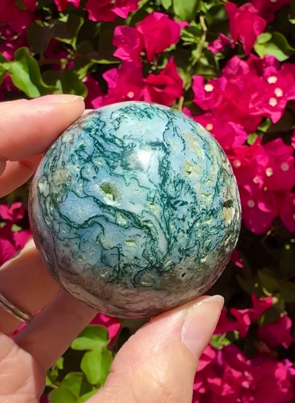Moss Agate Sphere Crystal Ball