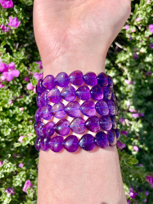 Gorgeous Amethyst Heart Bracelet