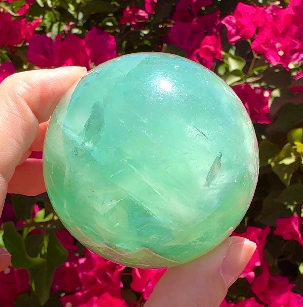 Green Fluorite Sphere Crystal Ball