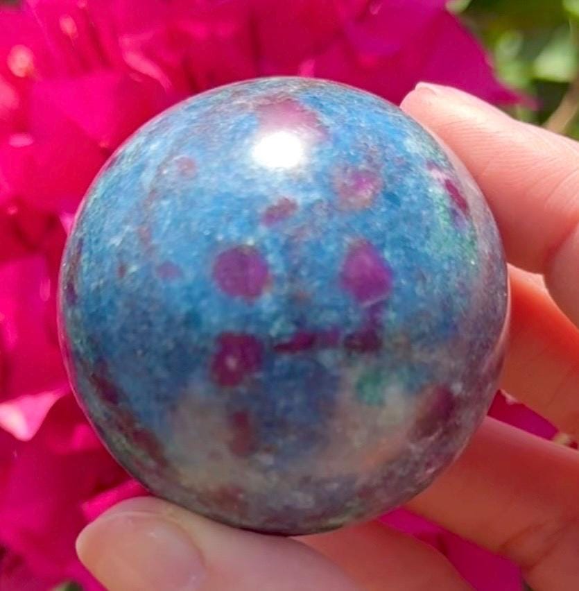 UV Reactive Ruby Kyanite Sphere