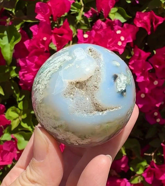 Druzy Moss Agate Sphere Crystal Ball