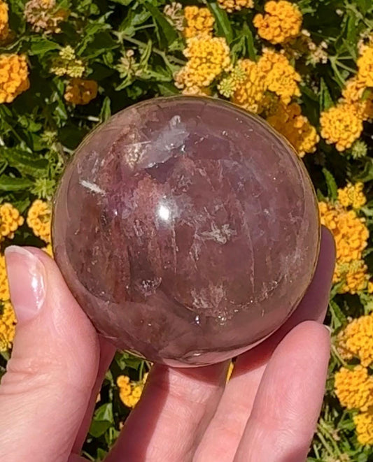 Dark Red Fire Quartz Quartz Sphere Crystal Ball