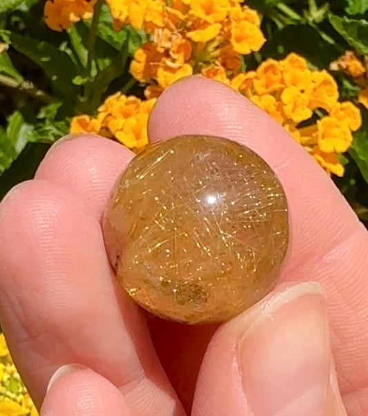 Golden Rutile Crystal Sphere