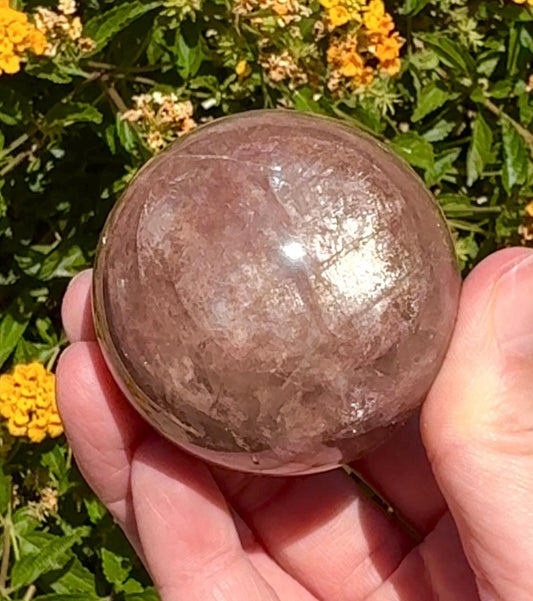 Dark Red Fire Quartz Quartz Sphere Crystal Ball