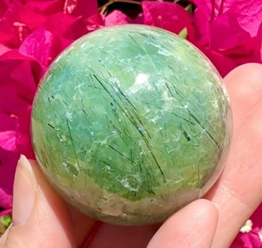 Beautiful Prehnite & Epidote Crystal Sphere