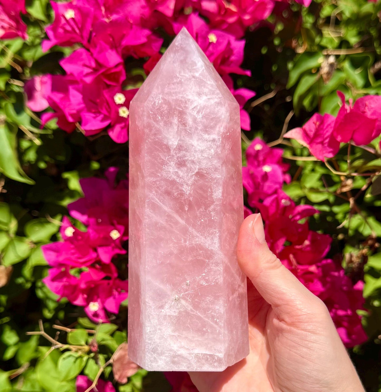Gemmy Rose Quartz Tower 7 3/4”