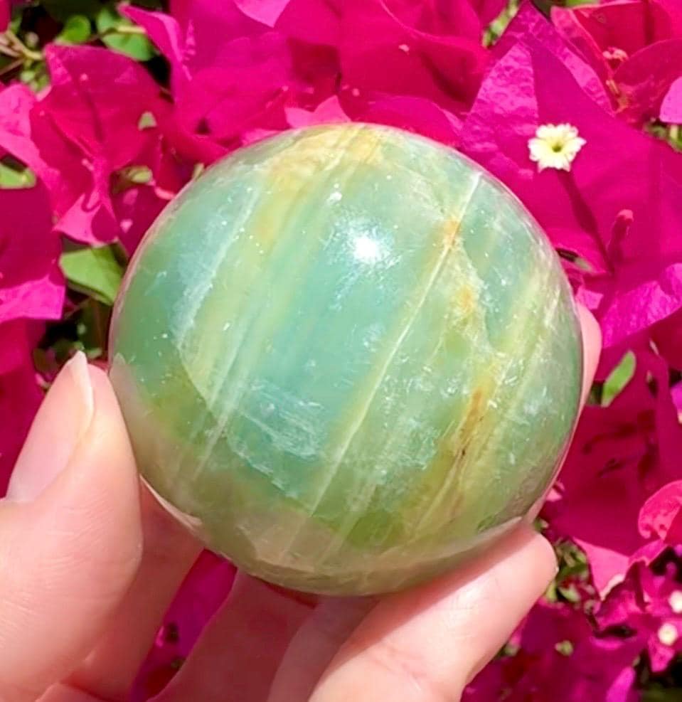 Beautiful Aquatine Lumerian Calcite Sphere *read description