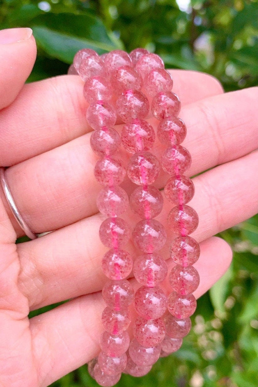 Gorgeous Strawberry Quartz Bracelet