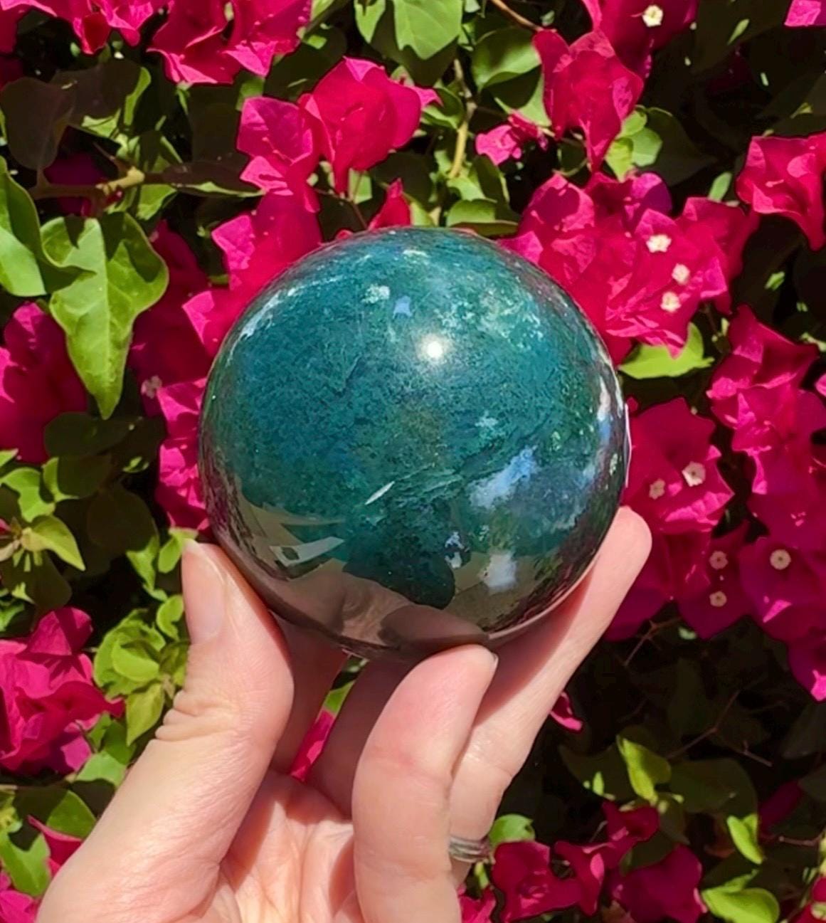 Moss Agate Sphere Crystal Ball