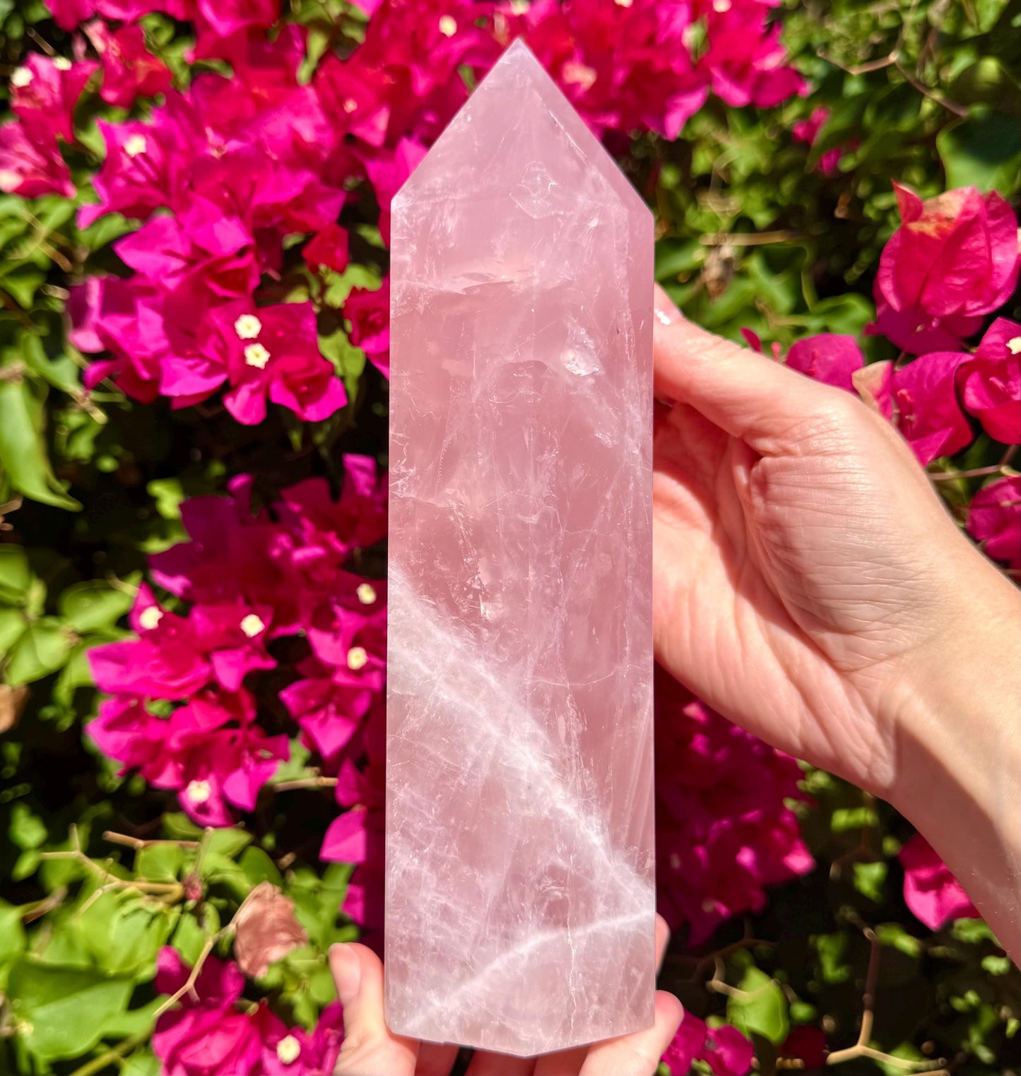 Big Gemmy Rose Quartz Tower 9”